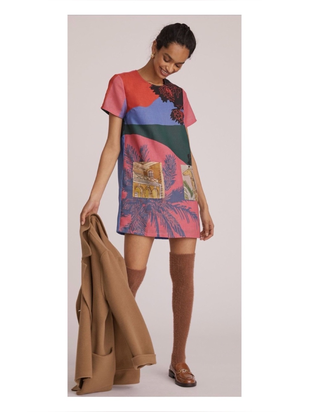 NWOT Anthropologie Geisha Designs Tropical Shift Mini Dress  Size Small